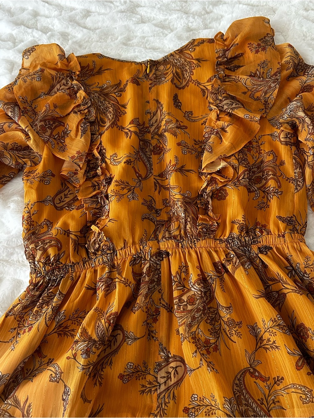 Rachel Parcell chiffon ruffle dress Medium Anthropologie Nordstrom Romantic - Picture 7 of 10